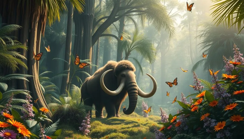 prompts para crear ilustraciones de flora y fauna extintas con ia