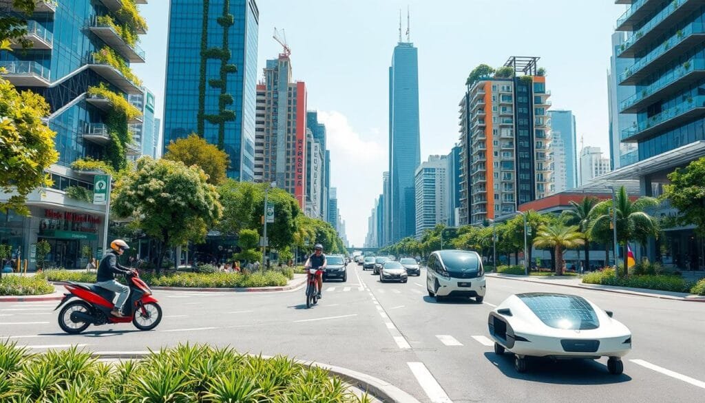 prompts para crear ilustraciones de transportes alternativos con ia