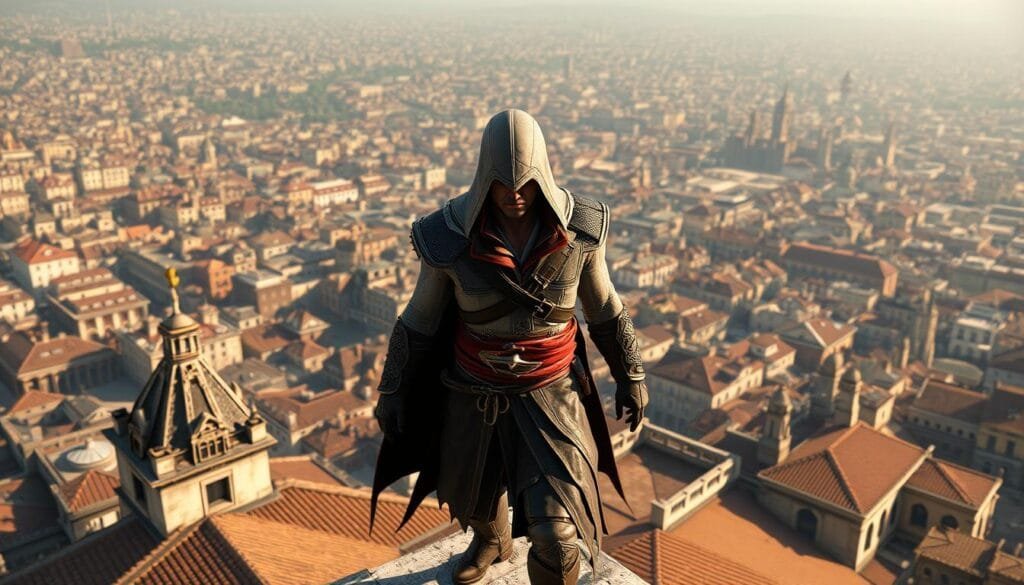 prompts para crear imagen de personajes de Ezio de Assassin's Creed con ia