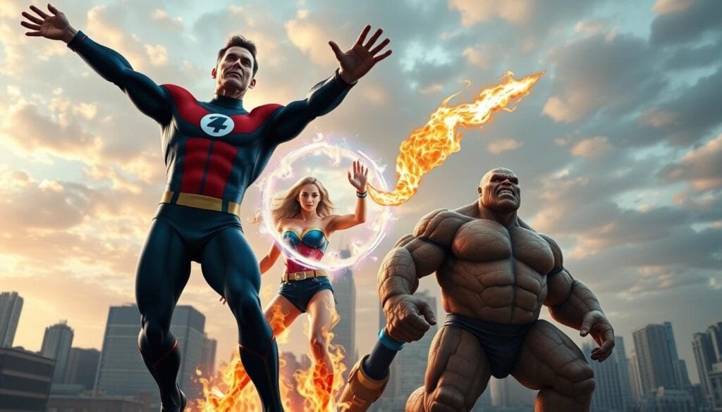 prompts para crear imagen de personajes de Fantastic Four con ia