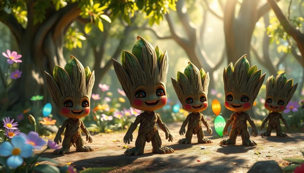 prompts para crear imagen de personajes de Groot con ia