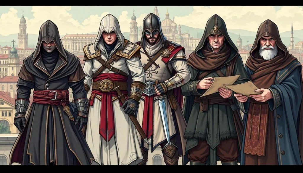 tipos de personajes de Assassin's Creed tipos de personajes de Assassin's Creed