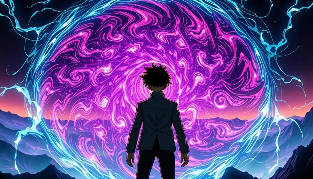 A breathtaking illustration of advanced AI techniques for creating captivating Mob Psycho 100 images. In the foreground, Mob stands resolute, his powerful psychic aura radiating from his focused expression. The middle ground features a mesmerizing display of swirling energy, with intricate patterns and vibrant hues dancing across the frame. In the background, a surreal landscape unfolds, showcasing the boundless potential of AI-powered creativity. Lighting is dramatic, casting deep shadows and highlighting the intensity of the scene. The camera angle is slightly elevated, adding a sense of scale and grandeur to the composition. The overall mood is one of awe-inspiring power and technical mastery, capturing the essence of Mob Psycho 100's captivating visual style. A breathtaking illustration of advanced AI techniques for creating captivating Mob Psycho 100 images. In the foreground, Mob stands resolute, his powerful psychic aura radiating from his focused expression. The middle ground features a mesmerizing display of swirling energy, with intricate patterns and vibrant hues dancing across the frame. In the background, a surreal landscape unfolds, showcasing the boundless potential of AI-powered creativity. Lighting is dramatic, casting deep shadows and highlighting the intensity of the scene. The camera angle is slightly elevated, adding a sense of scale and grandeur to the composition. The overall mood is one of awe-inspiring power and technical mastery, capturing the essence of Mob Psycho 100's captivating visual style.