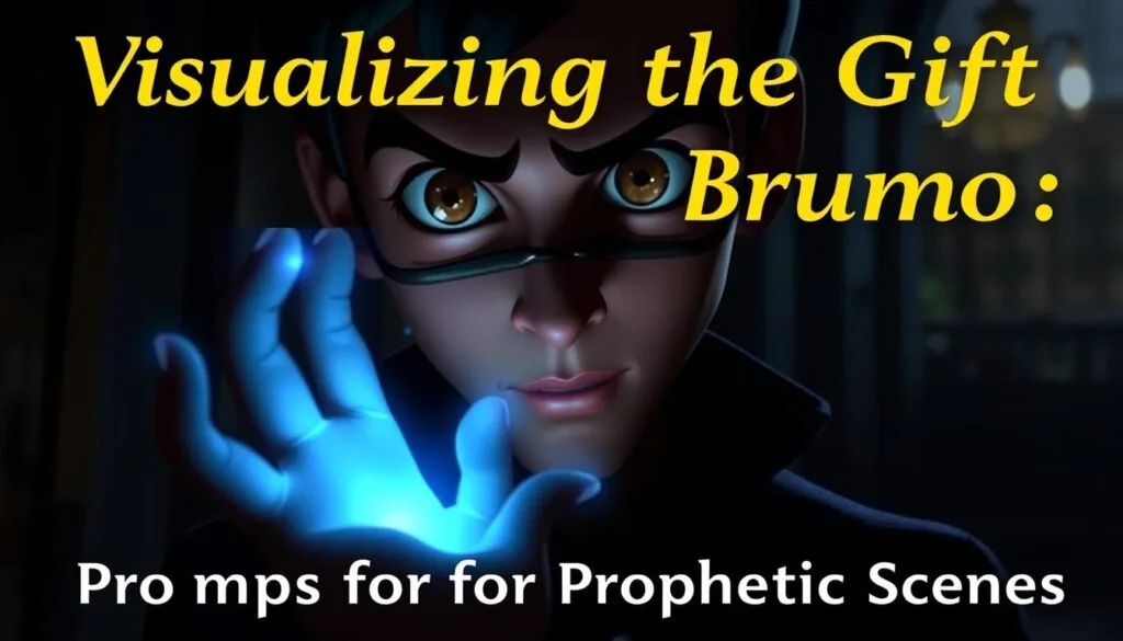 A close-up portrait of Bruno Madrigal, the mysterious and prophetic member of the Madrigal family from the Disney animated film "Encanto". He stands in a dimly lit room, his brown eyes piercing with an otherworldly gaze. Faint blue aura emanates from his hands, hinting at his gift of precognition. The lighting is dramatic, casting deep shadows across his face, creating an air of mystique and intrigue. The background is blurred, allowing the viewer to focus on Bruno's intense expression. The scene evokes a sense of the unknown and the supernatural, reflecting the title "Visualizing the Gift of Bruno: Prompts for Prophetic Scenes". A close-up portrait of Bruno Madrigal, the mysterious and prophetic member of the Madrigal family from the Disney animated film "Encanto". He stands in a dimly lit room, his brown eyes piercing with an otherworldly gaze. Faint blue aura emanates from his hands, hinting at his gift of precognition. The lighting is dramatic, casting deep shadows across his face, creating an air of mystique and intrigue. The background is blurred, allowing the viewer to focus on Bruno's intense expression. The scene evokes a sense of the unknown and the supernatural, reflecting the title "Visualizing the Gift of Bruno: Prompts for Prophetic Scenes".
