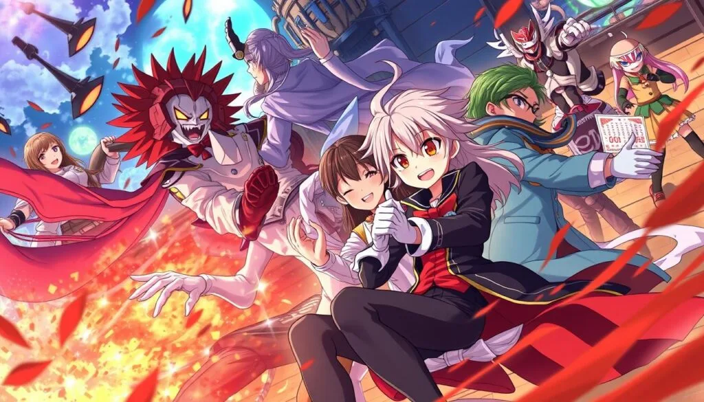 A detailed crossover scene showcasing the characters from Spy x Family interacting with beloved figures from other popular anime series. Set in a meticulously crafted environment, the image depicts the Forger family - Loid, Yor, and Anya - engaging in dynamic interplay with iconic characters. Vibrant colors, intricate backgrounds, and a sense of fluid motion create an immersive, visually captivating experience. The composition skillfully blends the distinct styles and aesthetics of the various anime worlds, seamlessly integrating them into a cohesive and harmonious whole. Crossovers de Spy x Family. A detailed crossover scene showcasing the characters from Spy x Family interacting with beloved figures from other popular anime series. Set in a meticulously crafted environment, the image depicts the Forger family - Loid, Yor, and Anya - engaging in dynamic interplay with iconic characters. Vibrant colors, intricate backgrounds, and a sense of fluid motion create an immersive, visually captivating experience. The composition skillfully blends the distinct styles and aesthetics of the various anime worlds, seamlessly integrating them into a cohesive and harmonious whole. Crossovers de Spy x Family.