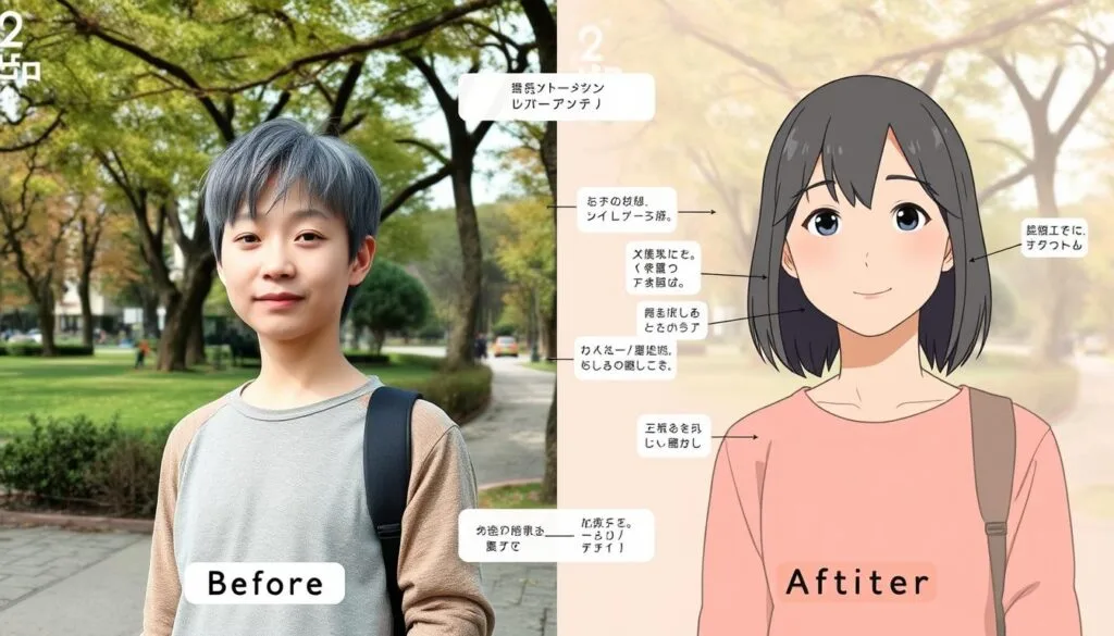 Comparación de foto real y su transformación al estilo Studio Ghibli Comparación de foto real y su transformación al estilo Studio Ghibli