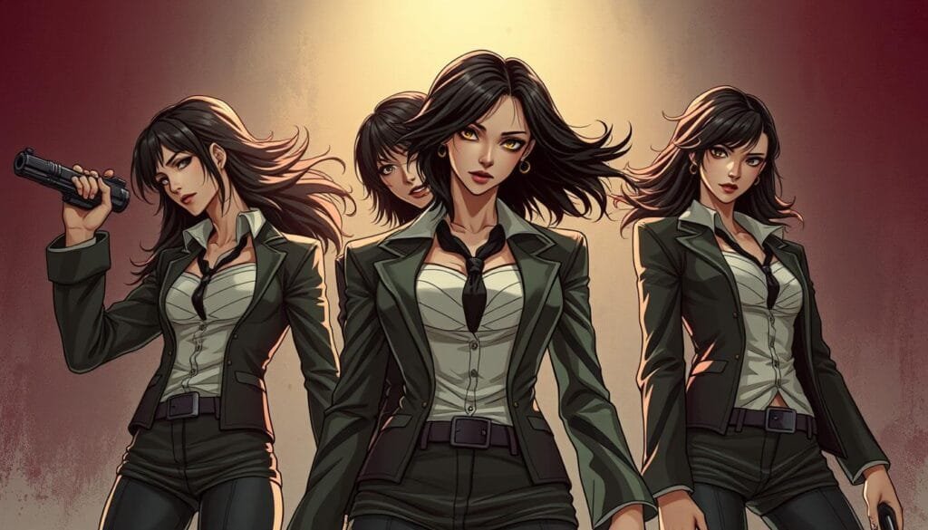 Intrincadas féminas de Chainsaw Man, ataviadas en trajes de batalla elegantes y prácticos, con detalles que capturan su personalidad única. Fondos detallados que reflejan la atmósfera cruda y sombría del mundo de la serie, con iluminación dramática que resalta sus rasgos. Composición cuidadosa que equilibra la acción y la elegancia, capturando la esencia de estos personajes femeninos poderosos y complejos. Realizado con la técnica de Stable Diffusion, con un enfoque en calidad de imagen y fidelidad al estilo de la serie. Intrincadas féminas de Chainsaw Man, ataviadas en trajes de batalla elegantes y prácticos, con detalles que capturan su personalidad única. Fondos detallados que reflejan la atmósfera cruda y sombría del mundo de la serie, con iluminación dramática que resalta sus rasgos. Composición cuidadosa que equilibra la acción y la elegancia, capturando la esencia de estos personajes femeninos poderosos y complejos. Realizado con la técnica de Stable Diffusion, con un enfoque en calidad de imagen y fidelidad al estilo de la serie.