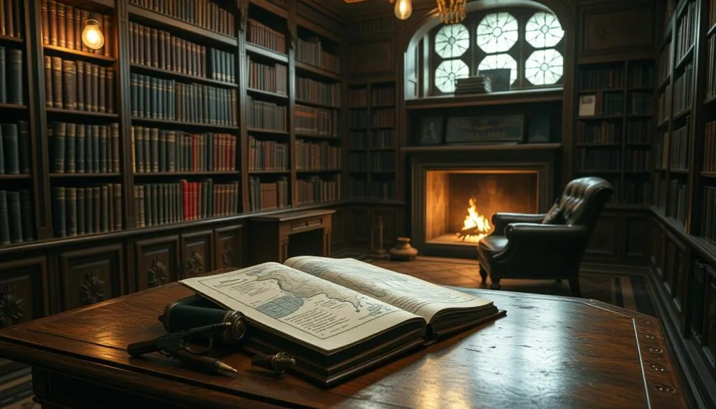 consejos avanzados para prompts de Spy x Family Una escena de interior en una biblioteca elegante y antigua, con una iluminación tenue y cálida. Sobre una mesa de madera pulida, hay un libro abierto con un mapa de espías y notas manuscritas alrededor. Detrás, en las estanterías, se ven volúmenes sobre táctica militar, contraespionaje y operaciones encubiertas. En un rincón, una silla de cuero reposa junto a una chimenea encendida, sugiriendo un ambiente reflexivo y estratégico. Los detalles son precisos y realistas, capturando la atmósfera de un cuartel general de agentes secretos que estudian formas de mejorar sus técnicas de recopilación de inteligencia. consejos avanzados para prompts de Spy x Family Una escena de interior en una biblioteca elegante y antigua, con una iluminación tenue y cálida. Sobre una mesa de madera pulida, hay un libro abierto con un mapa de espías y notas manuscritas alrededor. Detrás, en las estanterías, se ven volúmenes sobre táctica militar, contraespionaje y operaciones encubiertas. En un rincón, una silla de cuero reposa junto a una chimenea encendida, sugiriendo un ambiente reflexivo y estratégico. Los detalles son precisos y realistas, capturando la atmósfera de un cuartel general de agentes secretos que estudian formas de mejorar sus técnicas de recopilación de inteligencia.